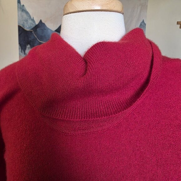 Charter Club 2-Ply 100% Cashmere Cowl Neck Red Sweater Size Medium Long Sleeve - Picture 5 of 14